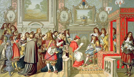 Luis XIV (1638-1715) recibiendo al Legado Papal en Fontainebleau el 29 de julio de 1664